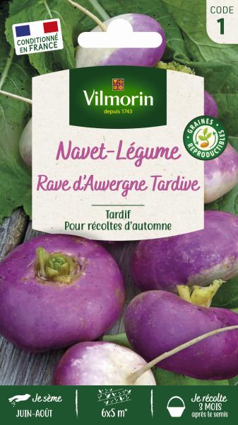 Potagères - Navet-Légume Rave d'Auvergne Tardive à Collet Rouge - PACKAGING_RECTO